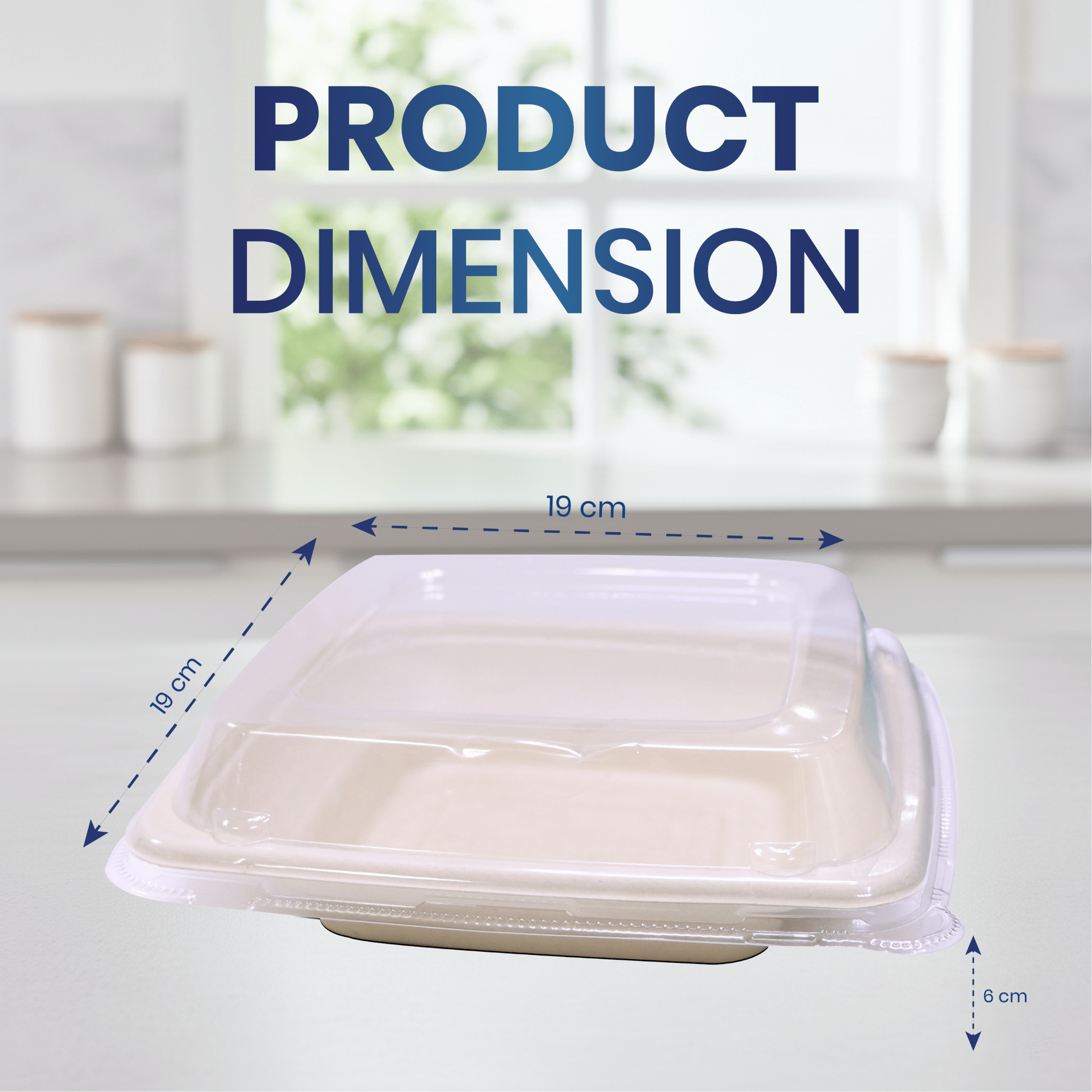 Bagasse Square Deep Containers with PET Lids - SNH Packing