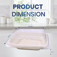 Bagasse Square Deep Containers with PET Lids - SNH Packing