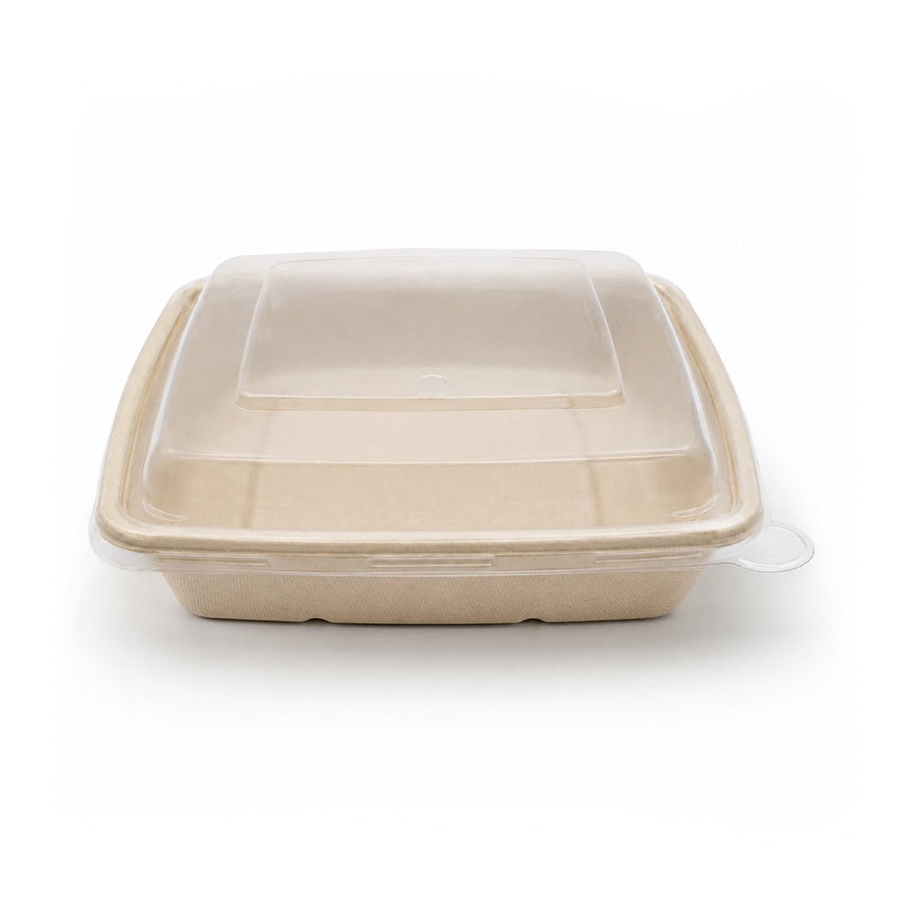 Bagasse Square Food Containers with Lids 1000ml to 1400ml - SNH Packing