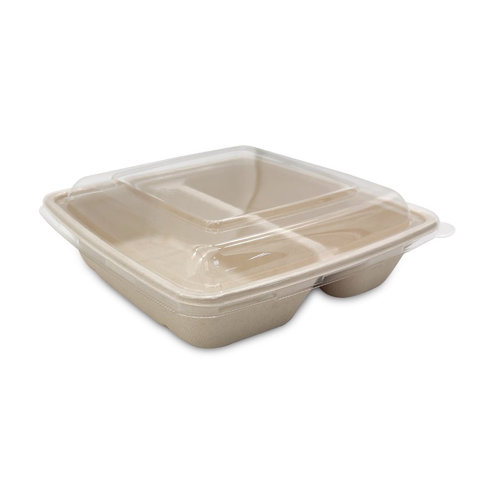 Bagasse Square Food Containers with Lids 1000ml to 1400ml - SNH Packing