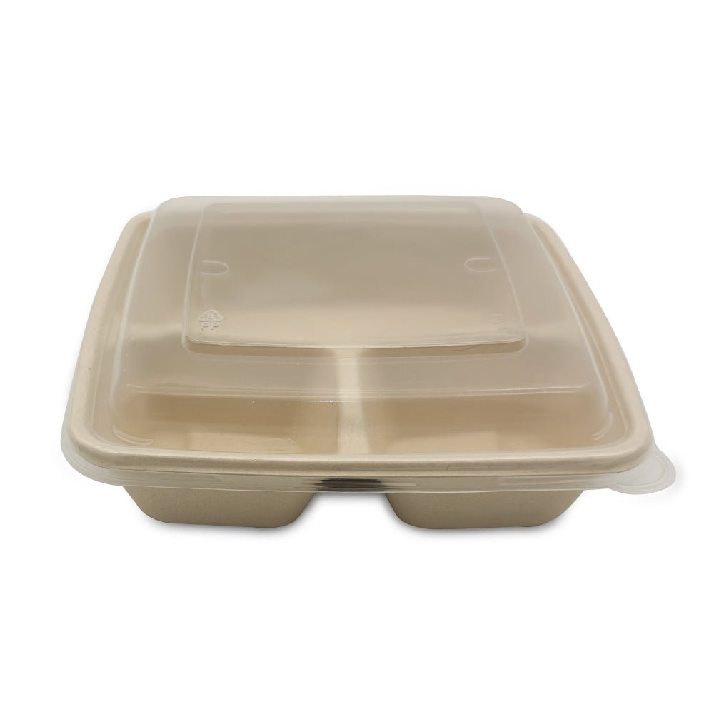 Bagasse Square Food Containers with Lids 1000ml to 1400ml - SNH Packing
