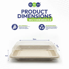Bagasse Sushi Containers with PET Lids 0.1 to 2.0 - SNH Packing