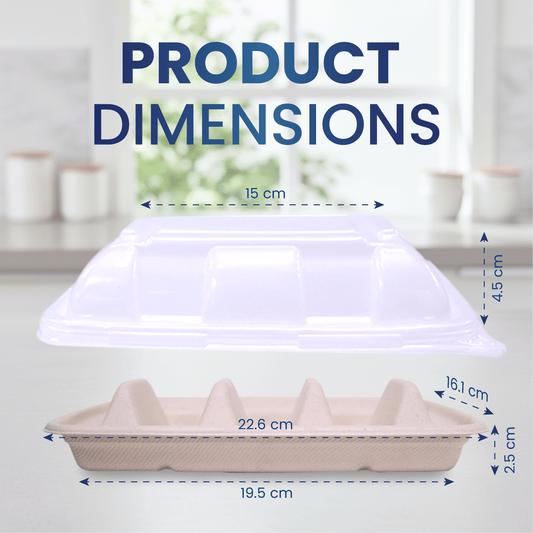 Bagasse Tacos Tray with PP Lid – Eco - Friendly Food Packaging - SNH Packing