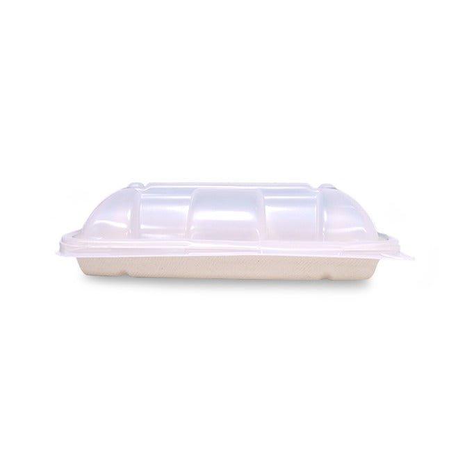 Bagasse Tacos Tray with PP Lid   Eco Friendly Food Packaging