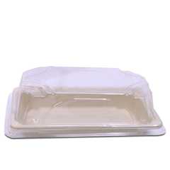 Bagasse Sushi Containers with PET Lids – Eco-Friendly Bulk Takeaway Boxes