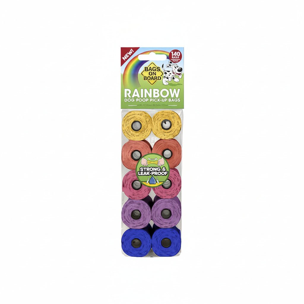 Bags On Board Rainbow Dog Poop Bags â€“ 140 Bags - SNH Packing