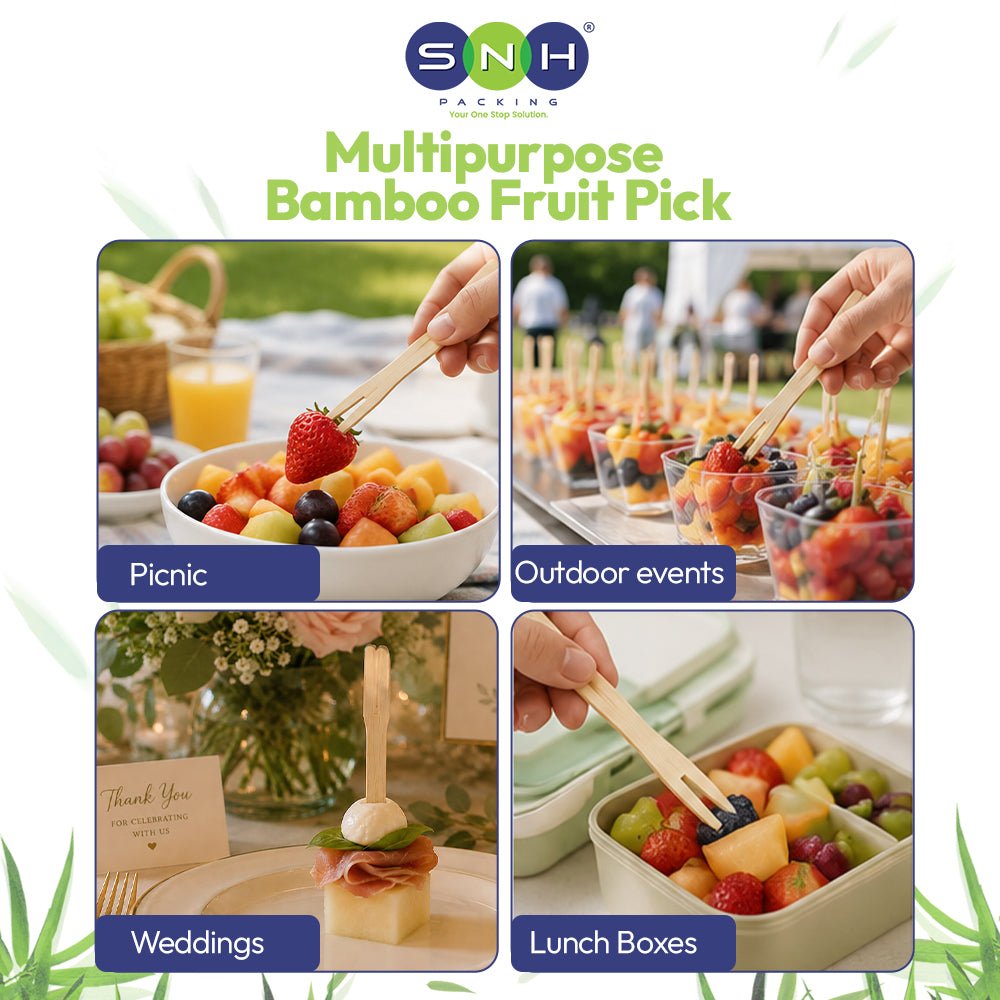 Bamboo Fruit Picks 9cm Unwrapped 100 Pieces Disposable - SNH Packing
