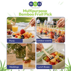 Bamboo Fruit Picks 9cm Unwrapped 100 Pieces Disposable - SNH Packing