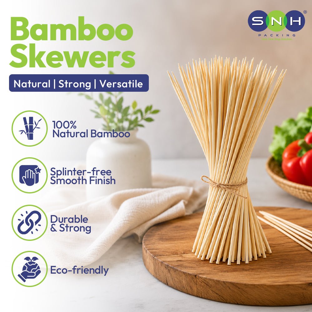 Bamboo Skewer 14 Inch (35cm) – 100 Pieces | Bulk BBQ & Catering Skewers UAE - SNH Packing