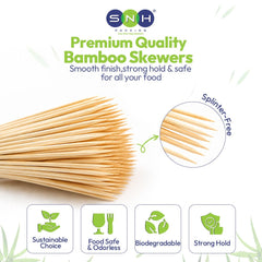 Bamboo Skewers 3 to 14 Inch 100 Pieces Natural Bamboo - SNH Packing