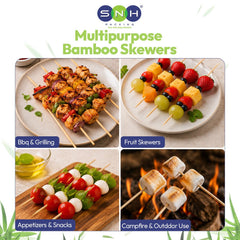 Bamboo Skewers 3 to 14 Inch 100 Pieces Natural Bamboo - SNH Packing