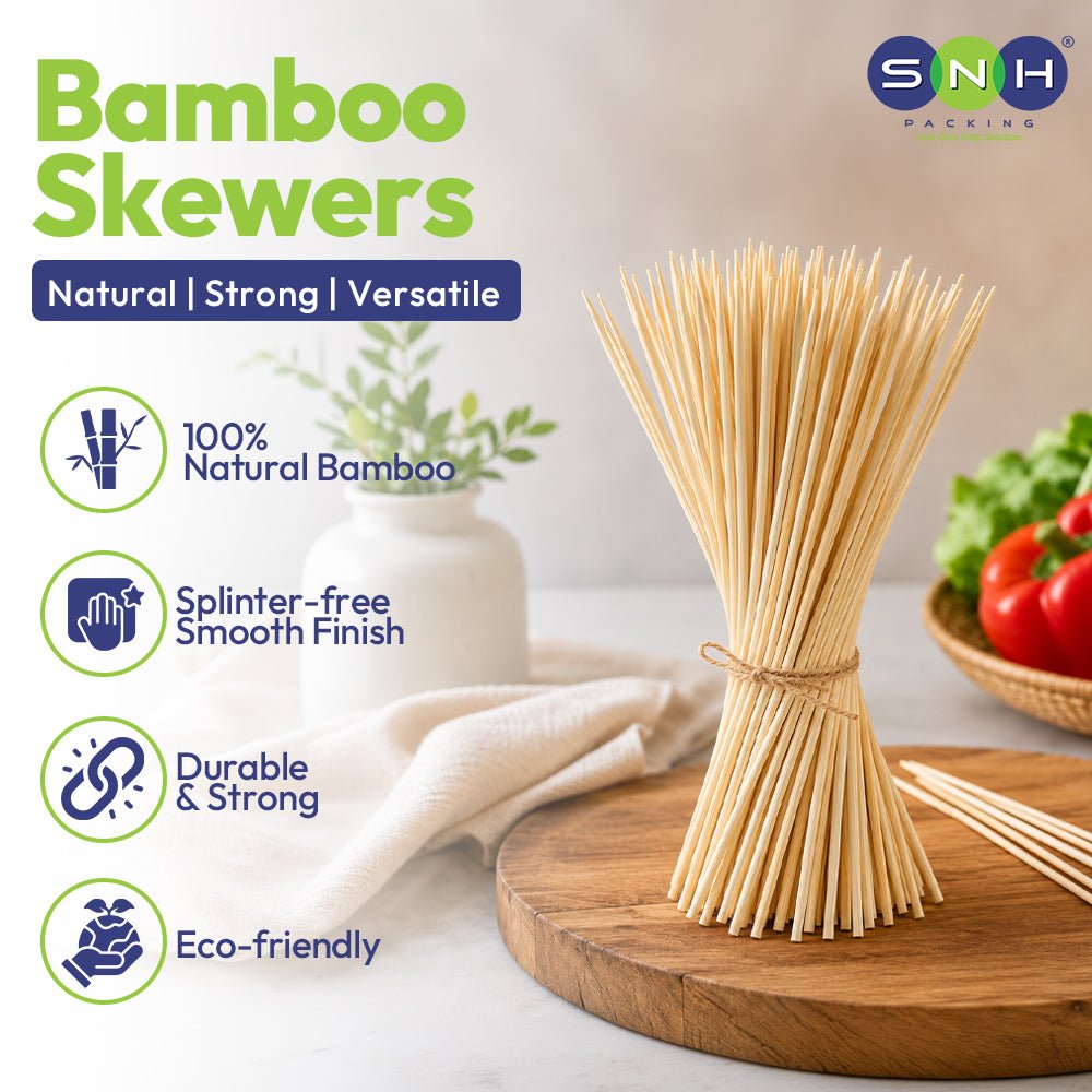 Bamboo Skewers 3 to 14 Inch 100 Pieces Natural Bamboo - SNH Packing