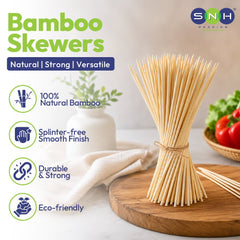 Bamboo Skewers 3 to 14 Inch 100 Pieces Natural Bamboo - SNH Packing