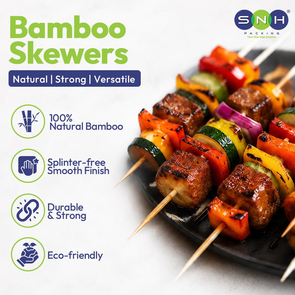 Bamboo Skewers 3 to 14 Inch 100 Pieces Natural Bamboo - SNH Packing