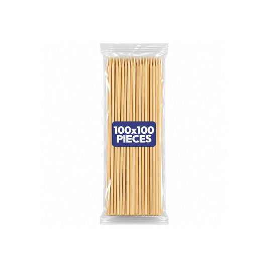 Bamboo Skewers 8 Inches/ 20cm 100 Pcs x 100 Pkts - Bulk Pack - SNH Packing