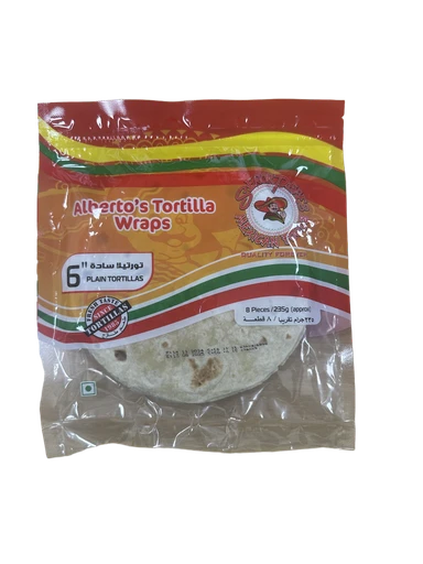 Senor Pepe 6" Alberto's Tortilla Wraps Plain (20x8 wraps)