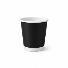 Black Double Wall Paper Cups 4 OZ to 12 OZ Hot Cups - SNH Packing