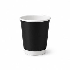 Black Double Wall Paper Cups 4 OZ to 12 OZ Hot Cups - SNH Packing