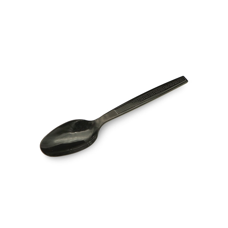 Black spoon on a white background