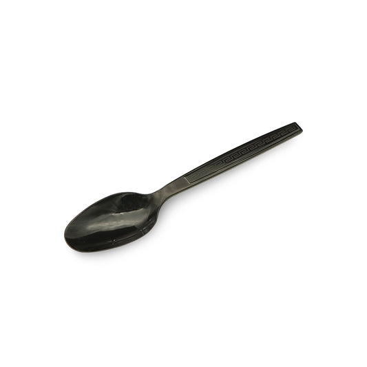 Black spoon on a white background