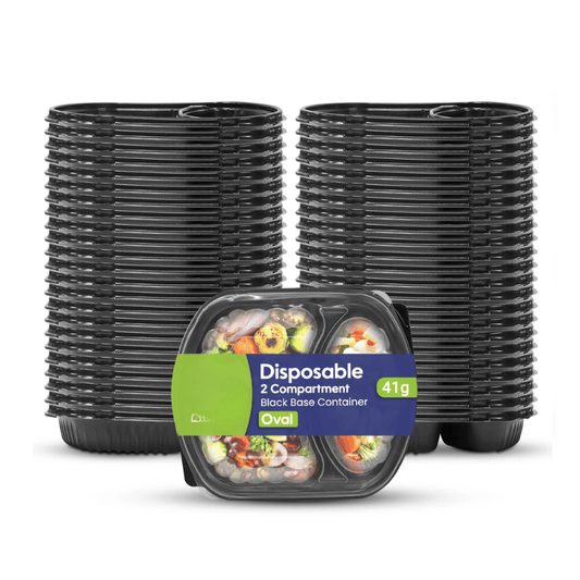 Black Microwave Containers with Lids – 1–6 Compartments - SNH Packing
