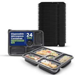 Black Microwave Containers with Lids – 1–6 Compartments - SNH Packing