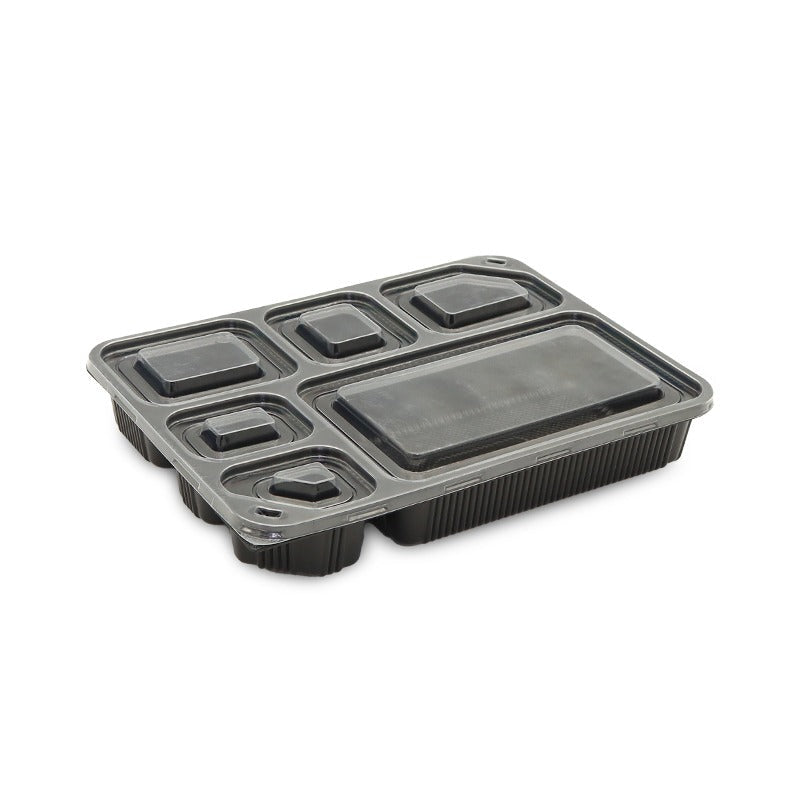 Black Microwave Containers with Lids 1 to 6 Compartments - SNH Packing