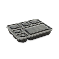 Black Microwave Containers with Lids 1 to 6 Compartments - SNH Packing