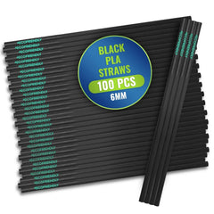 Black PLA Drinking Straws Individually Wrapped 100PCS - SNH Packing
