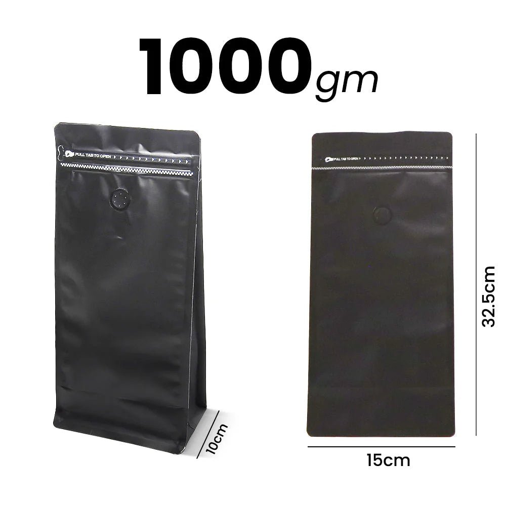 Black Reclosable Coffee Pouch – Fresh & Airtight - SNH Packing