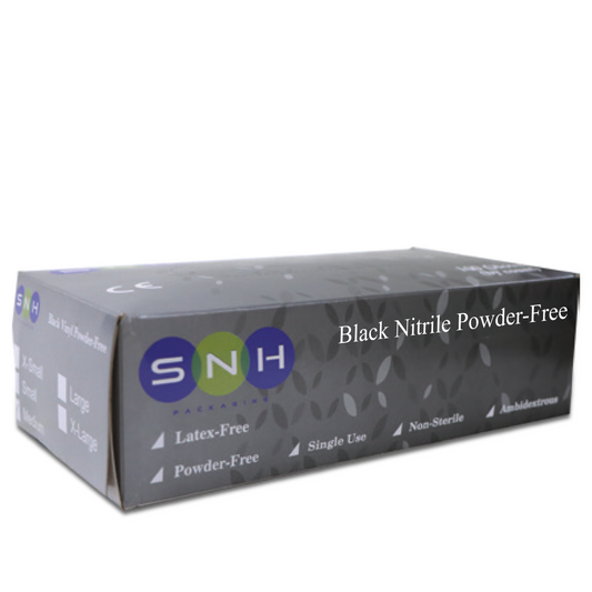 قفاز النتريل الأسود 100 قطعة