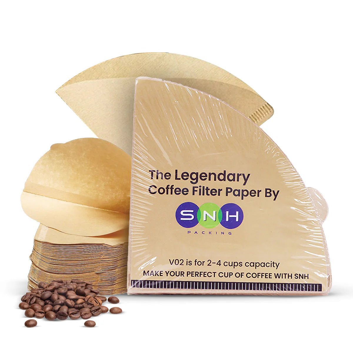 Brown Coffee Filter Paper 51GSM Disposable (100 PCS) - SNH Packing