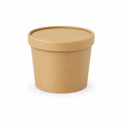 Brown Disposable Soup Cups with Lids Takeaway & Food Packaging - SNH Packing