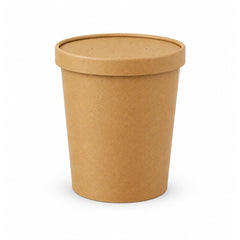 Brown Disposable Soup Cups with Lids Takeaway & Food Packaging - SNH Packing