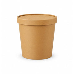 Brown Disposable Soup Cups with Lids Takeaway & Food Packaging - SNH Packing
