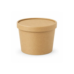 Brown Disposable Soup Cups with Lids Takeaway & Food Packaging - SNH Packing