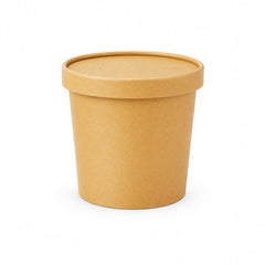 Brown Disposable Soup Cups with Lids Takeaway & Food Packaging - SNH Packing