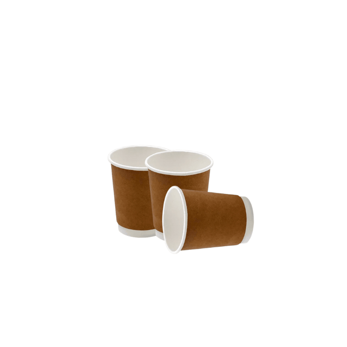 Brown Double Wall Paper Cups 4oz to 16oz Hot Drinks