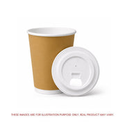 Brown Double Wall Paper Cups with Bagasse Lids 8 OZ 12 OZ - SNH Packing
