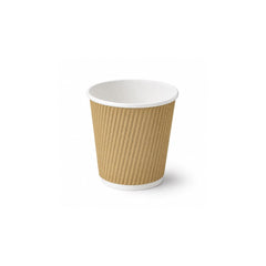 Brown Kraft Ripple Coffee Cups 4 OZ to 16 OZ Insulated - SNH Packing