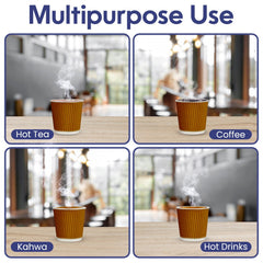 Brown Kraft Ripple Coffee Cups 4 OZ to 16 OZ Insulated - SNH Packing