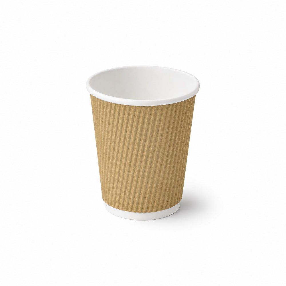 Brown Kraft Ripple Coffee Cups 4 OZ to 16 OZ Insulated - SNH Packing