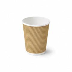 Brown Kraft Ripple Coffee Cups 4 OZ to 16 OZ Insulated - SNH Packing