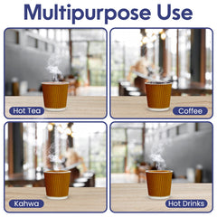 Brown Kraft Ripple Coffee Cups 4 OZ to 16 OZ
