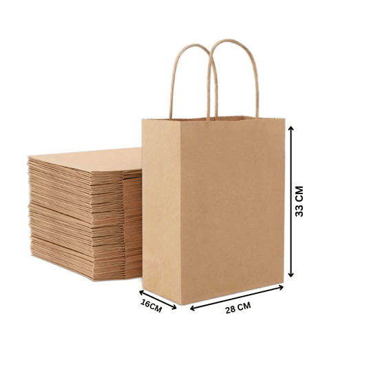 SNH Packing Brown Kraft Paper Bags Strong Twisted Handles