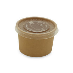 Brown Paper Ice Cream Cups with Lids 4 OZ to 16 OZ - SNH Packing