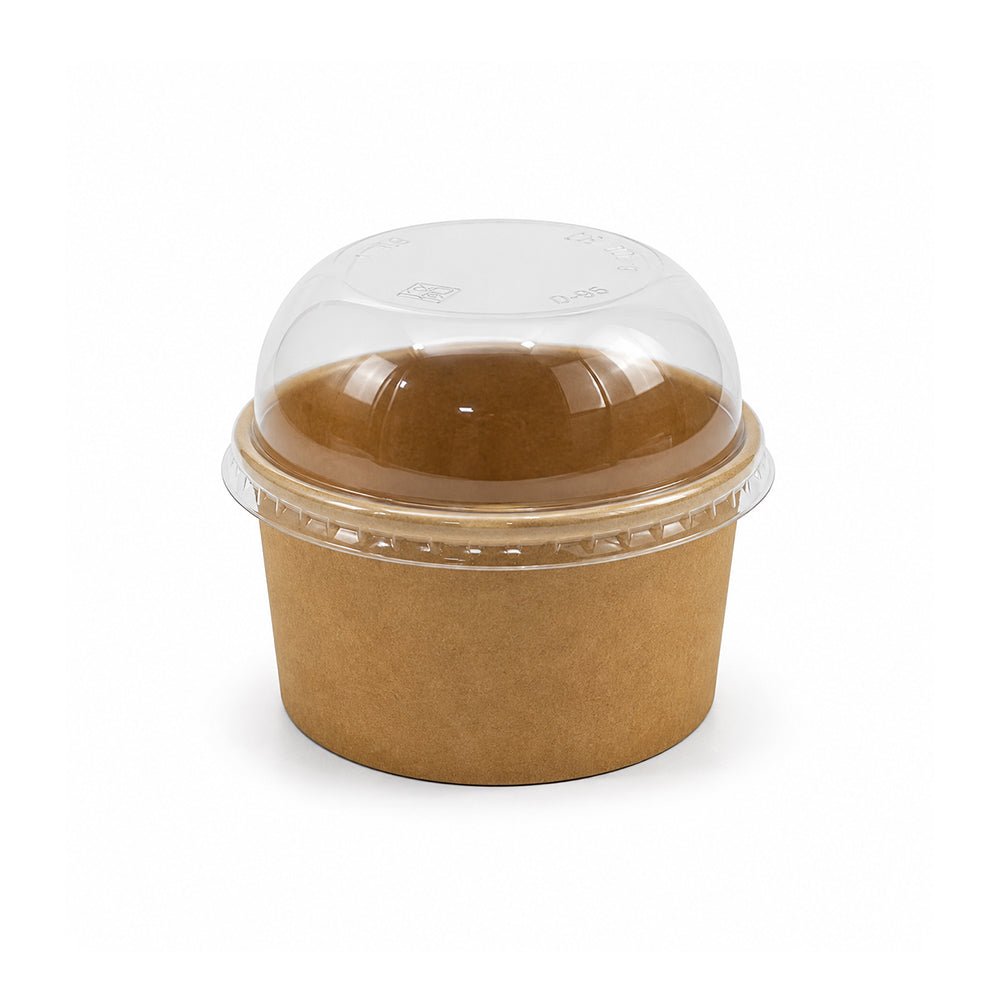 Brown Paper Ice Cream Cups with Lids 4 OZ to 16 OZ - SNH Packing