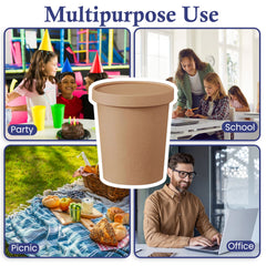 SNH Packing Brown Paper Soup Cups with Lids 8oz to 32oz