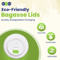 Brown Ripple Wall Paper Cup with Bagasse Lid - SNH Packing