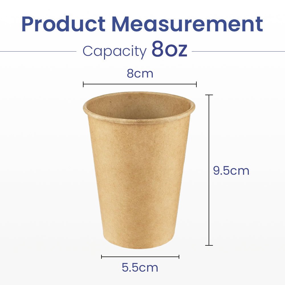 Brown Single Wall Paper Cups 4 OZ to 16 OZ Beverage Cups - SNH Packing